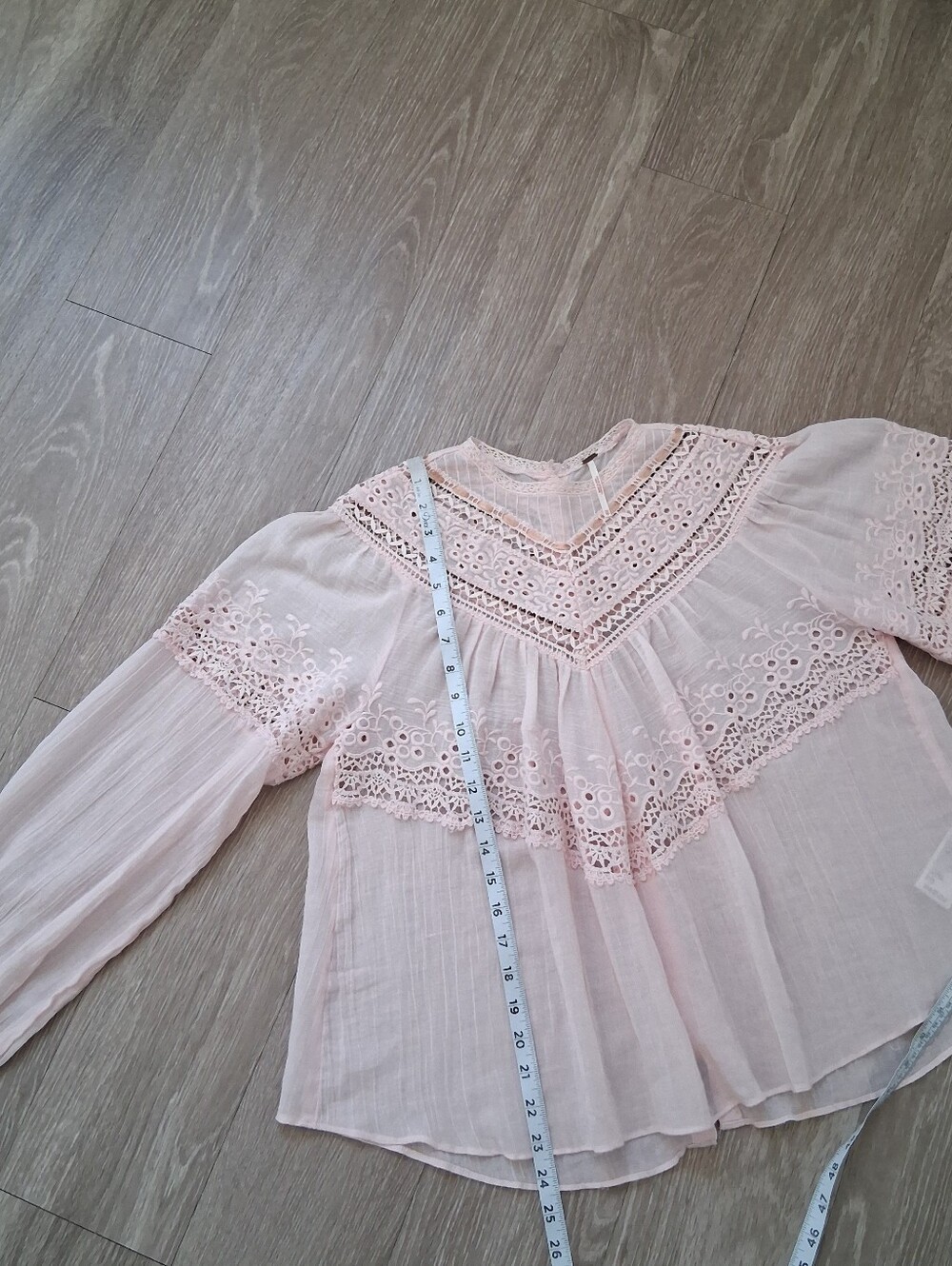 Free People Abigail Victorian Lace Blouse In Moon Cake - Picture 11 of 13